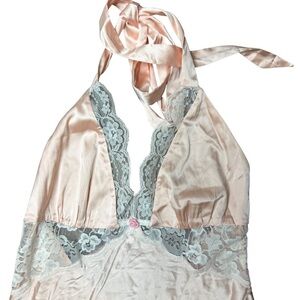 Majorelle Elegant Lace Trim Satin Nightgown XS